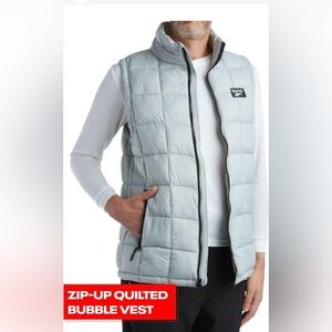 NWOT❤️Reebok❤️Men's Light Gray Quilted Vest Size XL